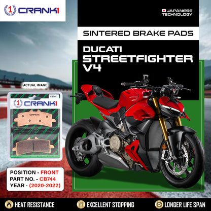Crank1 Sintered Brake Pads For Ducati Streetfighter V4 (2020-2022) - Front - CB744 - 2 Sets