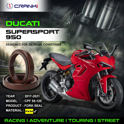 Crank1 Fork Oil Seals Pair For Ducati SuperSport 950 (2017-2021) - CPF55-120