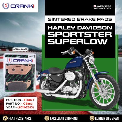 Crank1 Sintered Brake Pads For Harley Davidson Sportster SuperLow (2011-2013) - Front - CB183