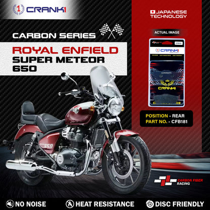 Crank1 Carbon Brake Pads For Royal Enfield Super Meteor 650 - Rear - CFB181