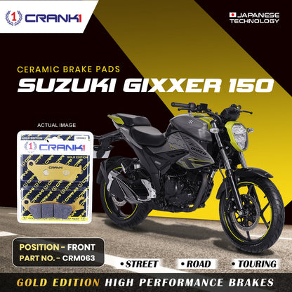 Crank1 Ceramic Brake Pads For Suzuki Gixxer 150 - Front - CRM063