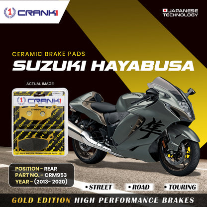 Crank1 Ceramic Brake Pads For Suzuki Hayabusa (2013-2020) - Rear - CRM953