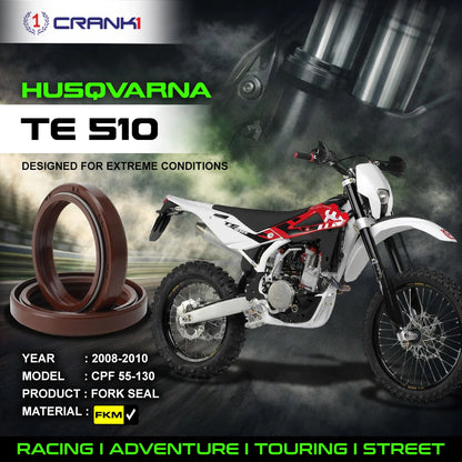 Crank1 Fork Oil Seals Pair For Husqvarna TE 510 (2008-2010) - CPF55-130