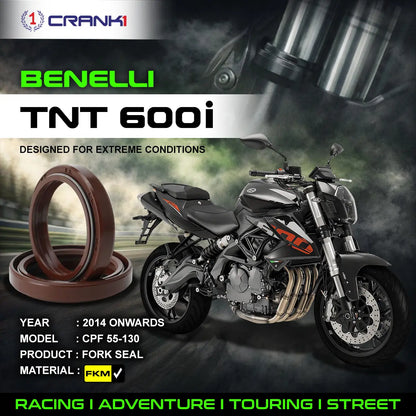 Crank1 Fork Oil Seals Pair For Benelli TNT 600i (2014 Onwards) - CPF55-130