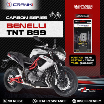 Crank1 Carbon Brake Pads For Benelli TNT 899 (2017-2019) - Rear - CFB662