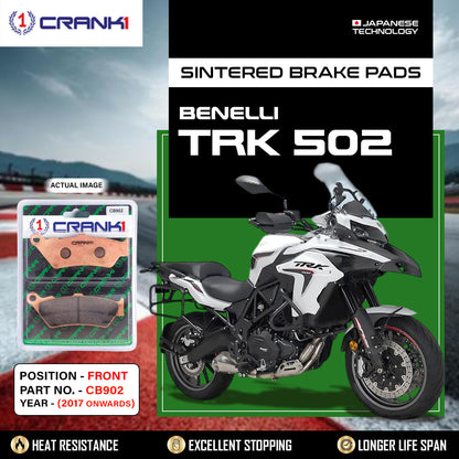 Crank1 Sintered Brake Pads For Benelli TRK 502 (2017 Onwards) - Front - CB902 - 2 Sets