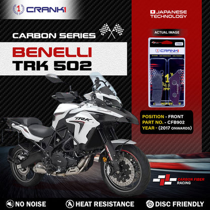 Crank1 Carbon Brake Pads For Benelli TRK 502 (2017 Onwards) - Front - CFB902 - 2 Sets