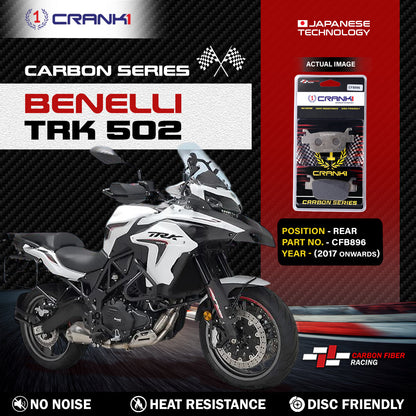 Crank1 Carbon Brake Pads For Benelli TRK 502 (2017 Onwards) - Rear - CFB896