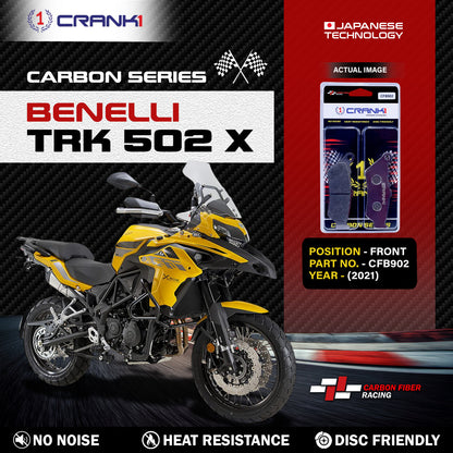 Crank1 Carbon Brake Pads For Benelli TRK 502 X (2021) - Front - CFB902 - 1 Set