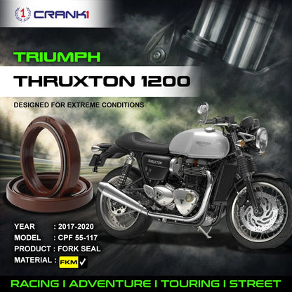 Crank1 Fork Oil Seals Pair For Triumph Thruxton 1200 (2017-2020) - CPF55-117