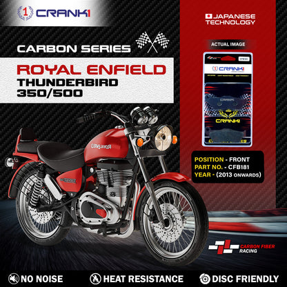 Crank1 Carbon Brake Pads For Royal Enfield Thunderbird 350/500 (2013 Onwards) - Front - CFB181