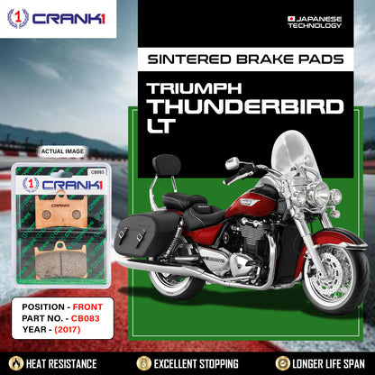 Crank1 Sintered Brake Pads For Triumph Thunderbird LT (2017) - Front - CB083 - 2 Sets