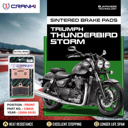 Crank1 Sintered Brake Pads For Triumph Thunderbird Storm (2009-2019) - Front - CB632 - 2 Sets