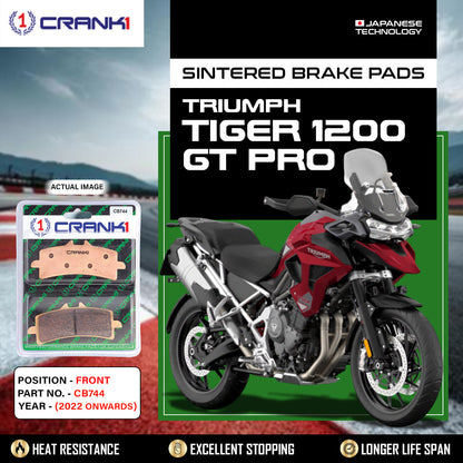 Crank1 Sintered Brake Pads For Triumph Tiger 1200 GT Pro (2022 Onwards) - Front - CB744 - 2 Sets