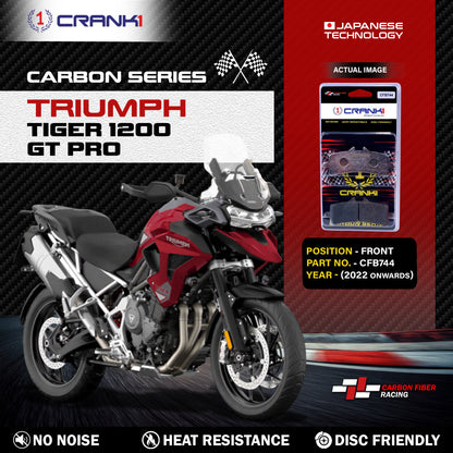 Crank1 Carbon Brake Pads For Triumph Tiger 1200 GT Pro (2022 Onwards) - Front - CFB744 - 2 Sets