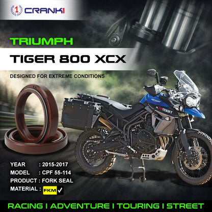 Crank1 Fork Oil Seals Pair For Triumph Tiger 800 XCX (2015-2017) - CPF55-114