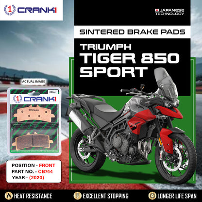 Crank1 Sintered Brake Pads For Triumph Tiger 850 Sport (2020) - Front - CB744 - 2 Sets
