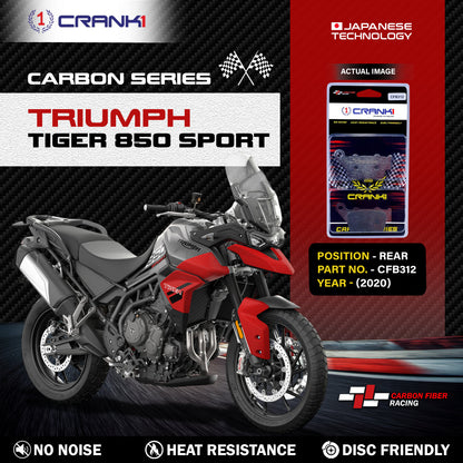 Crank1 Carbon Brake Pads For Triumph Tiger 850 Sport (2020) - Rear - CFB312