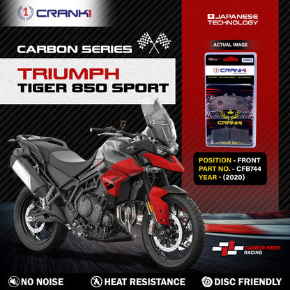 Crank1 Carbon Brake Pads For Triumph Tiger 850 Sport (2020) - Front - CFB744 - 2 Sets
