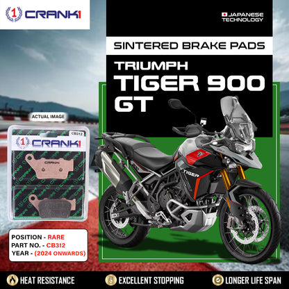 Crank1 Sintered Brake Pads For Triumph Tiger 900 GT (2024 Onwards) - Rear - CB312