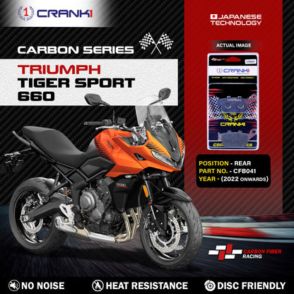 Crank1 Carbon Brake Pads For Triumph Tiger Sport 660 (2022 Onwards) - Rear - CFB041