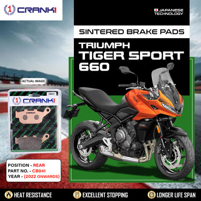 Crank1 Sintered Brake Pads For Triumph Tiger Sport 660 (2022 Onwards) - Rear - CB041