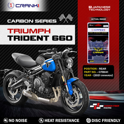 Crank1 Carbon Brake Pads For Triumph Trident 660 (2021 Onwards) - Rear - CFB041