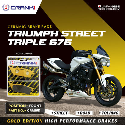 Crank1 Ceramic Brake Pads For Triumph Street Triple 675 - Front - CRM651 - 2 Sets