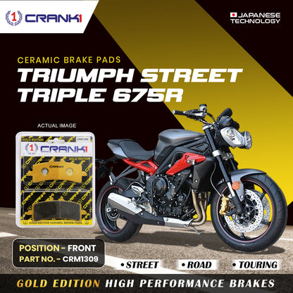 Crank1 Ceramic Brake Pads For Triumph Street Triple 675R - Front - CRM1309 - 2 Sets