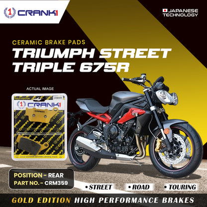 Crank1 Ceramic Brake Pads For Triumph Street Triple 675R - Rear - CRM359