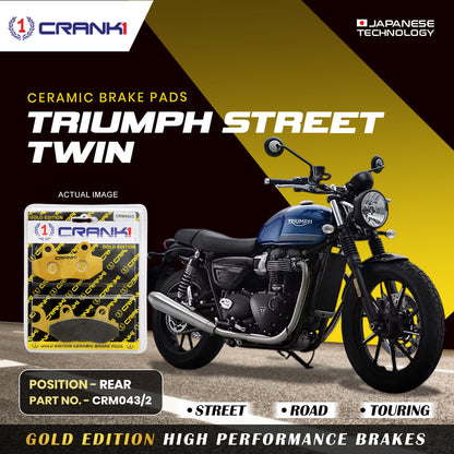 Crank1 Ceramic Brake Pads For Triumph Street Twin - Rear - CRM043/2
