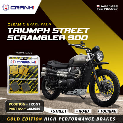 Crank1 Ceramic Brake Pads For Triumph Street Scrambler 900 - Front - CRM689