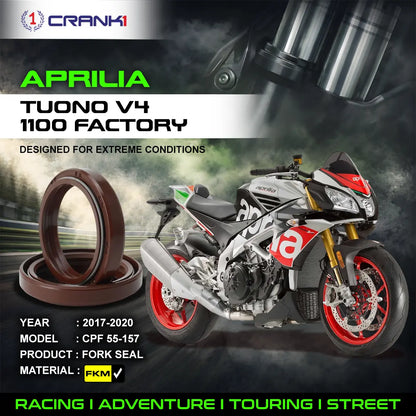 Crank1 Fork Oil Seals Pair For Aprilia Tuono V4 1100 Factory (2017-2020) - CPF55-157