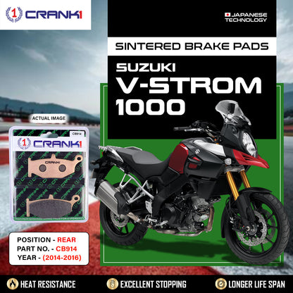 Crank1 Sintered Brake Pads For Suzuki V-Strom 1000 (2014-2016) - Rear - CB914
