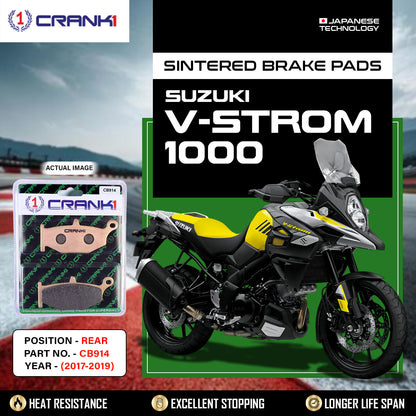 Crank1 Sintered Brake Pads For Suzuki V-Strom 1000 (2017-2019) - Rear - CB914