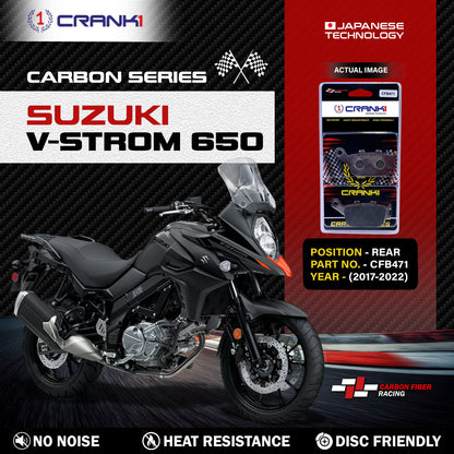 Crank1 Carbon Brake Pads For Suzuki V-Strom 650 (2017-2022) - Rear - CFB471