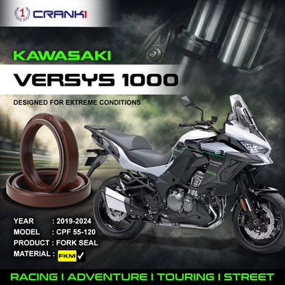 Crank1 Fork Oil Seals Pair For Kawasaki Versys 1000 (2019-2024) - CPF55-120