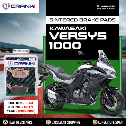 Crank1 Sintered Brake Pads For Kawasaki Versys 1000 (2015-2018) - Rear - CB471