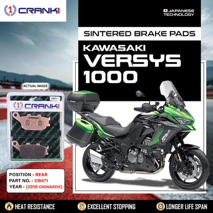 Crank1 Sintered Brake Pads For Kawasaki Versys 1000 (2019 Onwards) - Rear - CB471
