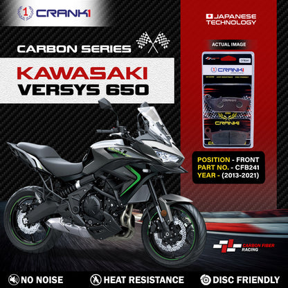Crank1 Carbon Brake Pads For Kawasaki Versys 650 (2013-2021) - Front - CFB241 - 2 Sets