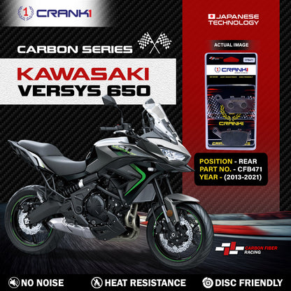Crank1 Carbon Brake Pads For Kawasaki Versys 650 (2013-2021) - Rear - CFB471