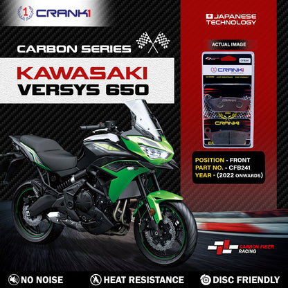 Crank1 Carbon Brake Pads For Kawasaki Versys 650 (2022 Onwards) - Front - CFB241 - 2 Sets