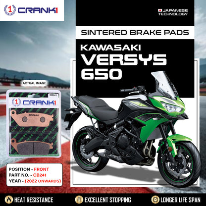 Crank1 Sintered Brake Pads For Kawasaki Versys 650 (2022 Onwards) - Front - CB241 - 2 Sets Required