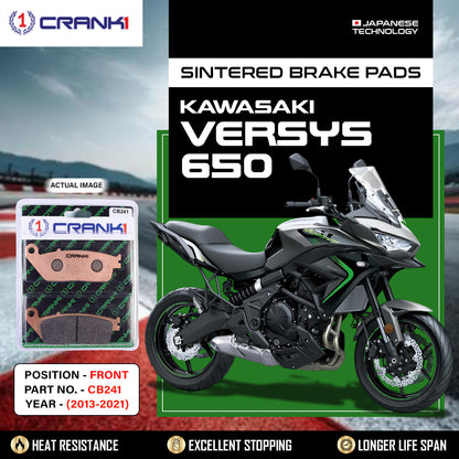 Crank1 Sintered Brake Pads For Kawasaki Versys 650 (2013-2021) - Front - CB241 - 2 Sets Required