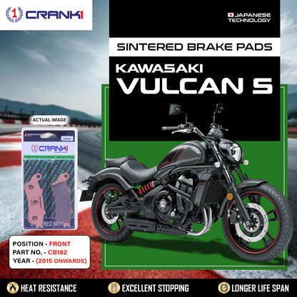 Crank1 Sintered Brake Pads For Kawasaki Vulcan S (2015 Onwards) - Front - CB182