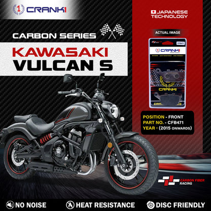 Crank1 Carbon Brake Pads For Kawasaki Vulcan S (2015 Onwards) - Rear - CFB471