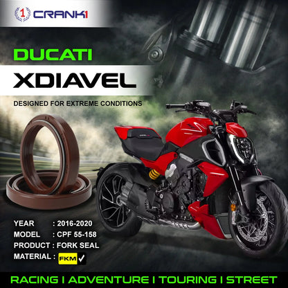 Crank1 Fork Oil Seals Pair For Ducati XDiavel (2016-2020) - CPF55-158
