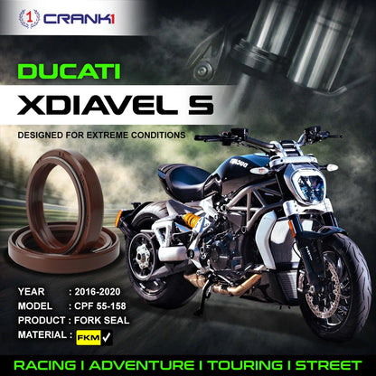 Crank1 Fork Oil Seals Pair For Ducati XDiavel S (2016-2020) - CPF55-158
