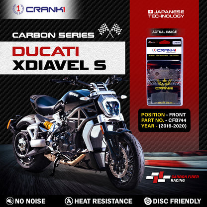 Crank1 Carbon Brake Pads For Ducati XDiavel S (2016-2020) - Front - CFB744 - 2 Sets