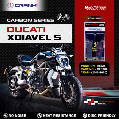 Crank1 Carbon Brake Pads For Ducati XDiavel S (2016-2020) - Rear - CFB902